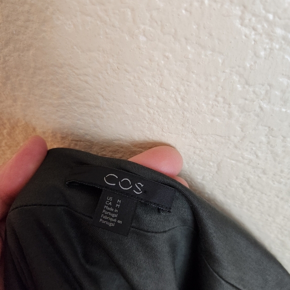 COS Sleeveless Wrap Gathered Green Evening Cocktail Dress Medium - Picture 2 of 9